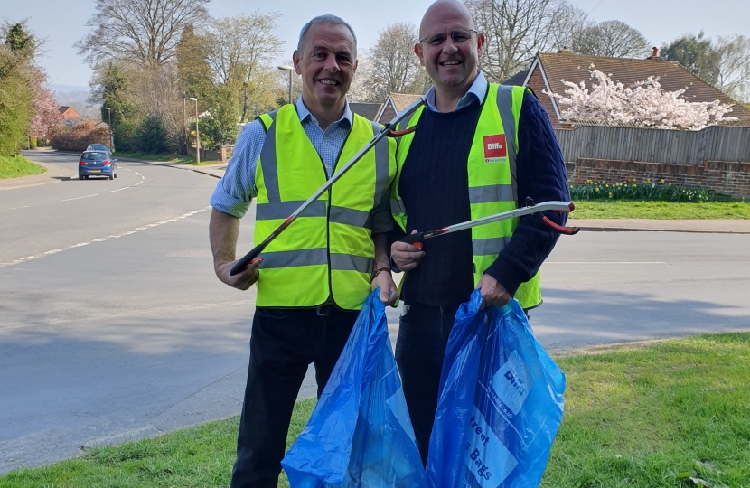 Councillor Will Hamilton out litter picking